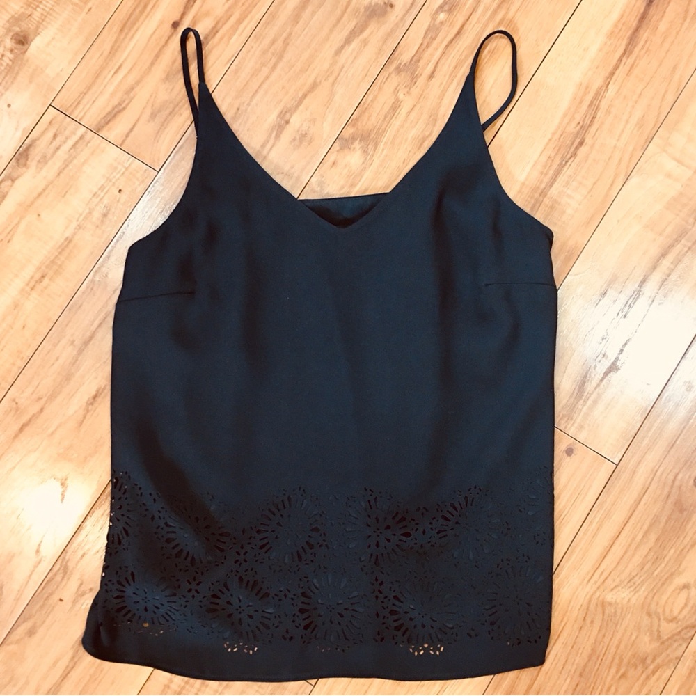 Banana Republic dressy preppy tank top black summer small